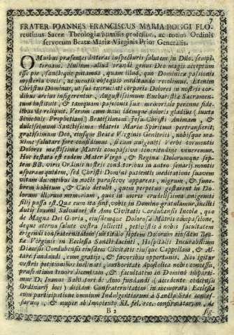 Frater Ioannes Franciscus  Maria Poggi Floreutinus...