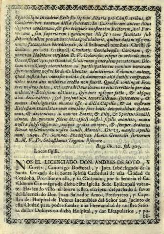 Nos el Licenciado Don Andres de Soto, y Cortes
