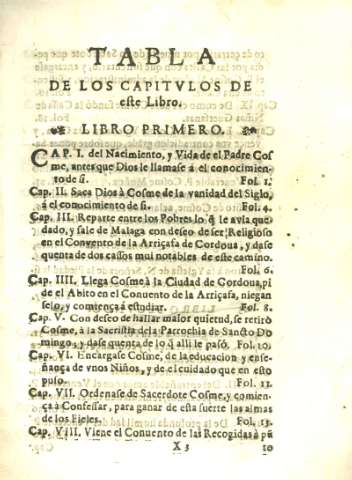 Tabla de los capitvlos de este libro