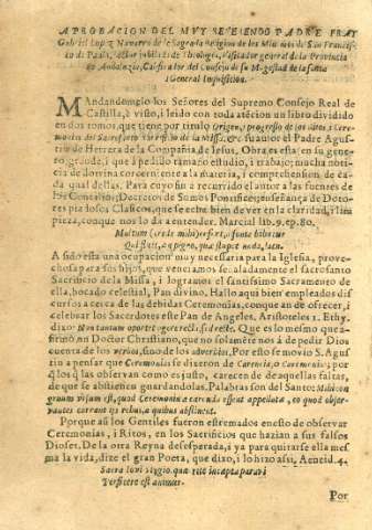 Aprobacion del Mvy Reverendo Padre Fray Gabriel Lopez Navarro...