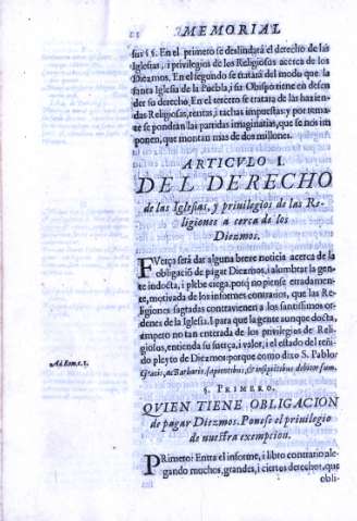 Articvlo I. Del derecho de las Iglesias...