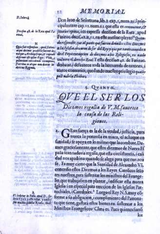 S. Qvinto. Que el ser los Diezmos regalia de V. M. fauorece la causa de las Religiones