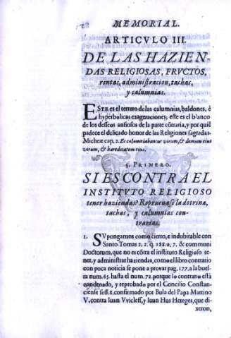 Articvlo III. De las haziendas religiosas...