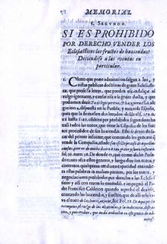 S. Segvndo. Si es prohibido por derecho vender los Eclesiasticos...