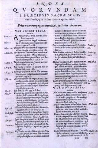 Index Qvorvndam e praecipvis Sacrae Scripturae...