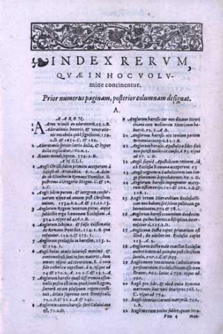 Index Rervm qvae in hoc volvmine continentur