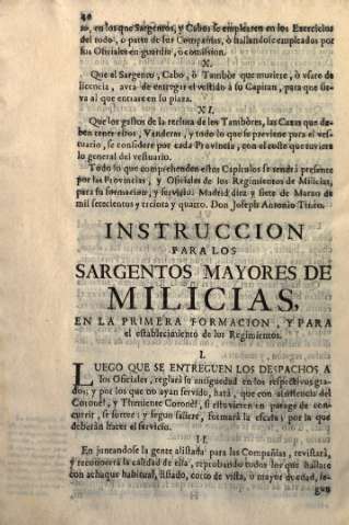 Instruccion para los Sargentos Mayores de Milicias...