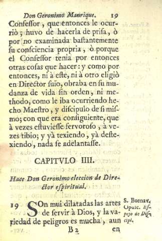Capitvlo IIII. Hace Don Geronimo eleccion de Director espiritual