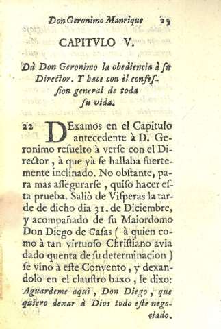 Capitvlo V. Dà Don Geronimo la obediencia à su Director...