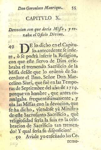 Capitvlo X. Devocion con que decia Misa, y rezaba el Oficio Divino