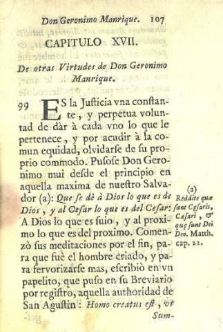 Capitulo XVII. De otras virtudes de Don Geronimo Manrique