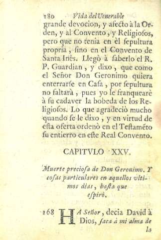 Capitvlo XXV. Muerte preciosa de Don Geronimo...