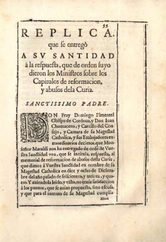 Replica que se entregò a sv santidad à la respuesta...