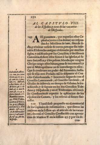 Al capitvlo VIII. De los Espolios, y nono de las vacantes de obispados