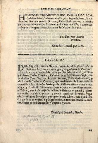 Fee de erratas. Tassacion