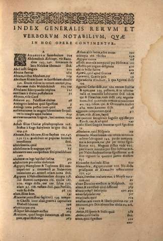 Index Generalis Rervm et Verborvm Notabilivm...