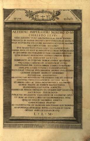 Aeterno Imperatori nostro O.M. Christo Iesv