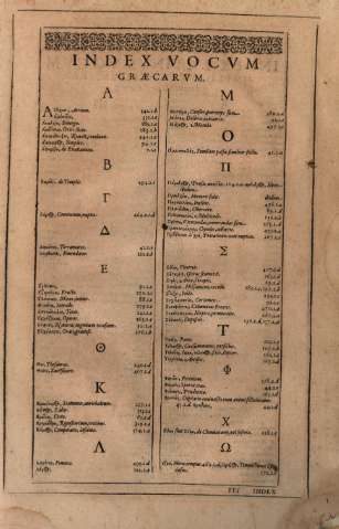 Index Vocvm Graecarvm