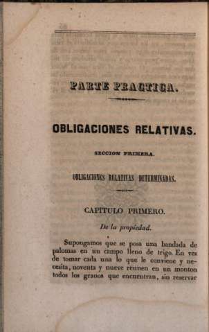 Parte práctica. Obligaciones relativas. Sección primera. Obligaciones relativas determinadas.