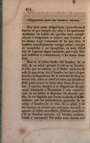 Obligaciones para con nosotros mismos.
