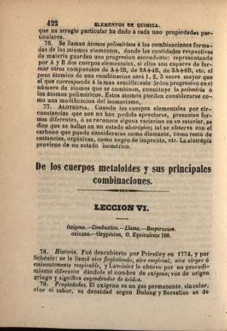 De los cuerpos metaloides y sus principales combinaciones