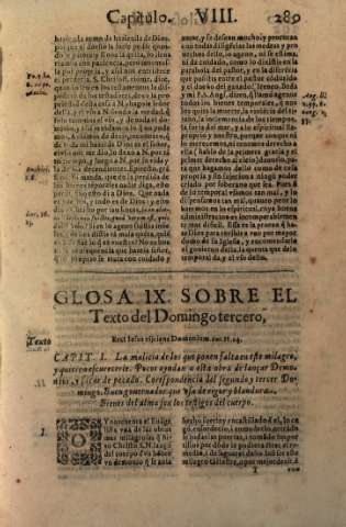Glosa IX. Sobre el Texto del Domingo tercero