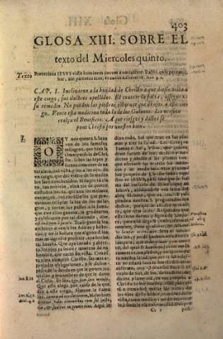 Glosa XIII. Sobre el texto del Miercoles quinto