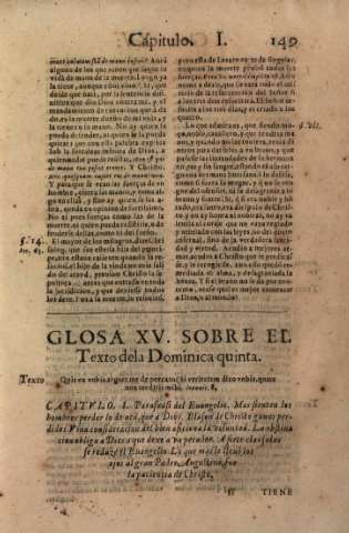 Glosa XV. Sobre el Texto de la Dominica quinta