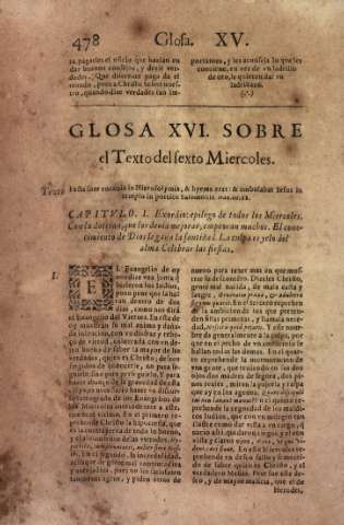 Glosa XVI. Sobre el Texto del sexto Miercoles