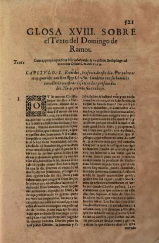 Glosa XVIII. Sobre el Texto del Domingo de Ramos