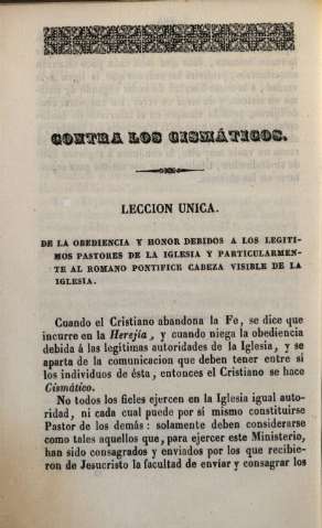 Contra los cismáticos