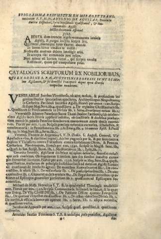 Catalogvs Scriptorum ex Nobilioribus...