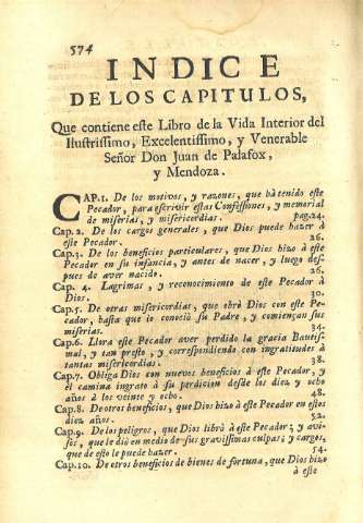 Indice de los capitulos