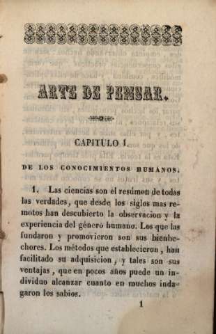 Capítulo I. De los conocimientos humanos