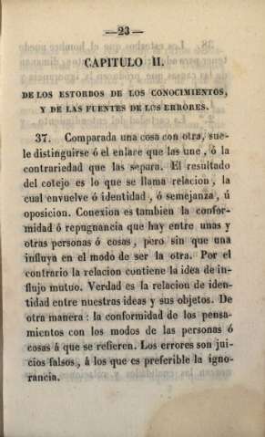 Capítulo II. De los estorbos de los conocimientos, y de las fuentes de los errores