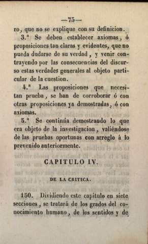 Capítulo IV. De la crítica