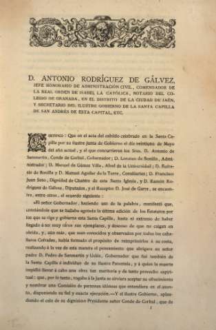 D. Antonio Rodríguez de Gálvez... Certifico...