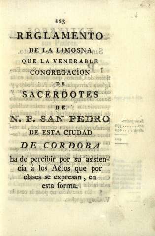 Reglamento de la limosna...