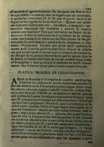 Platica Primera de Exercitantes