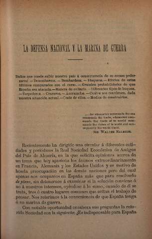 La defensa nacional y la Marina de Guerra
