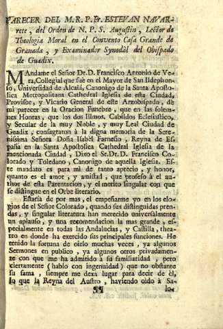 Parecer del M. R. P. Fr. Estevan Navarrete...