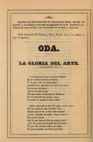 Oda. La gloria del Arte