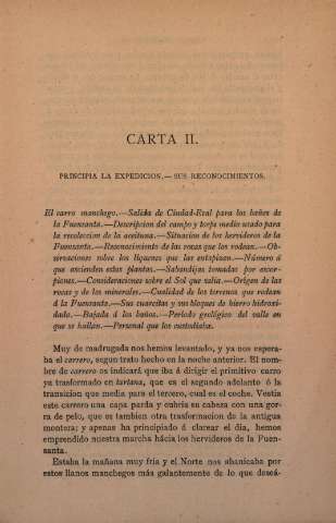Carta II. Principia la expedición. Sus reconocimientos