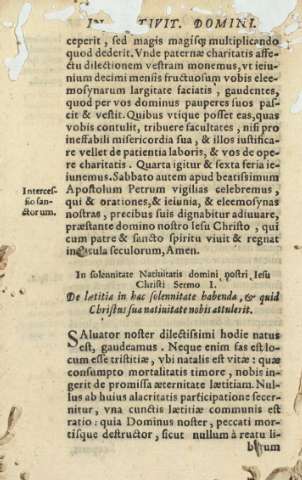 In solennitate Natiuitatis domini nostri Iesu Christi Sermo I