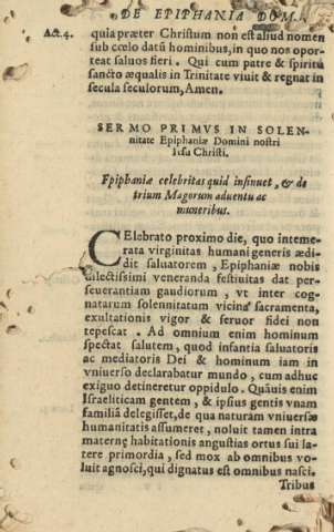 Sermo primvs in solennitate Epiphaniae Domini nostri Iesu Christi