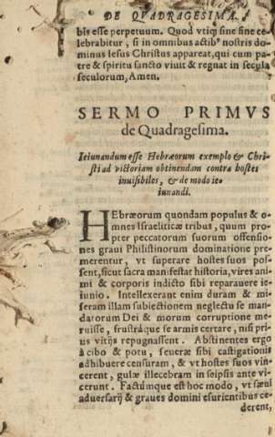 Sermoprimvs de Quadragesima