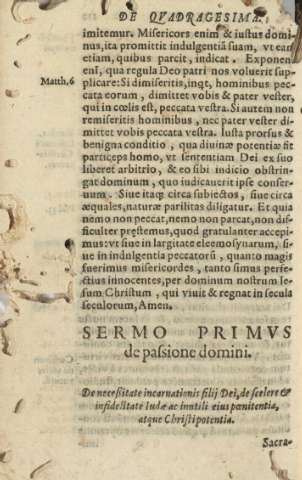 Sermo primvs de passione domini
