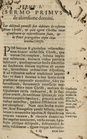 Sermo I. Sermo primvs de ascensione domini