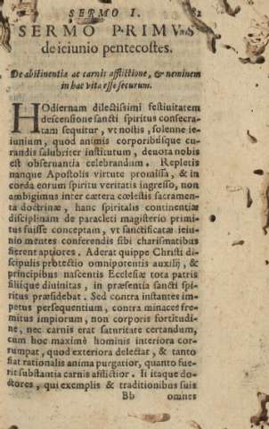 Sermo I. Sermo primvs de ieiunio pentecostes