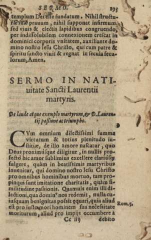 Sermo in nauitate Sancti Laurentii martyris